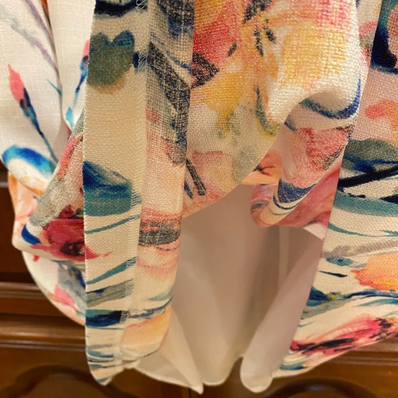 Evan-Picone Black Label Floral Watercolor Sleeveless A-line Dress. - Picture 5 of 6